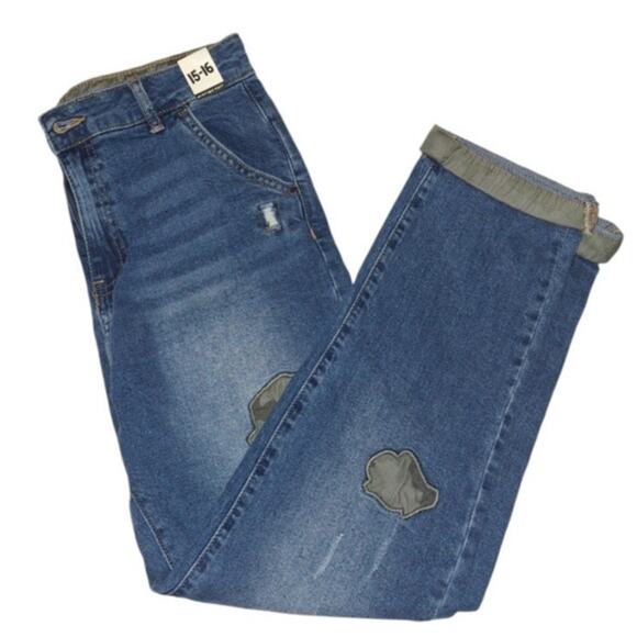 Cotton On Boys Husky Jeans Sz 15-16 | Adjustable Waist, Camouflage Patches, NWT - Picture 7 of 7